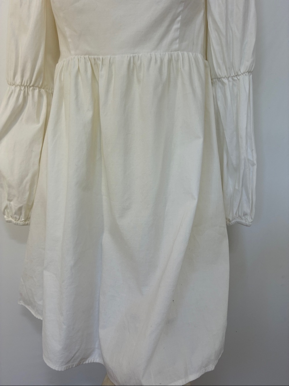 Reformation  Dress Mini White "Michaela" Square Neck Puff Sleeve Nwot 6 - Picture 3 of 7